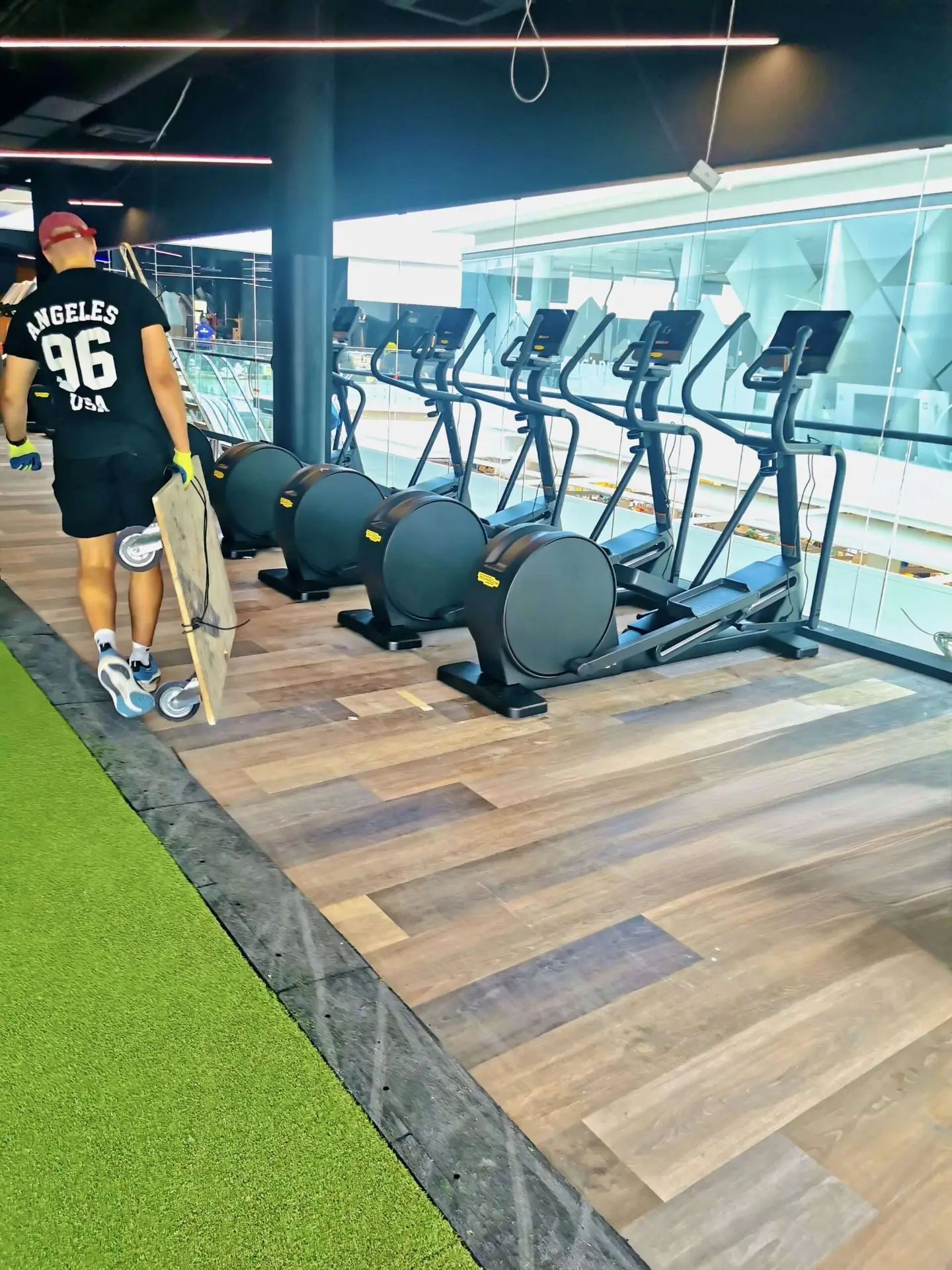 International moving company in Lithuania transporting gym equipment